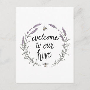 Carte Postale Happy to Bee Home Words II   Welcome to Our Hive