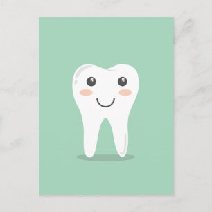 Carte Postale Happy Tooth dessin dentiste brosse à dents