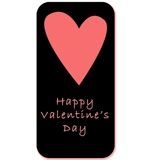 Carte Postale Happy Valentine’s Day Postcard | Pink Heart (Créateur téléchargé)