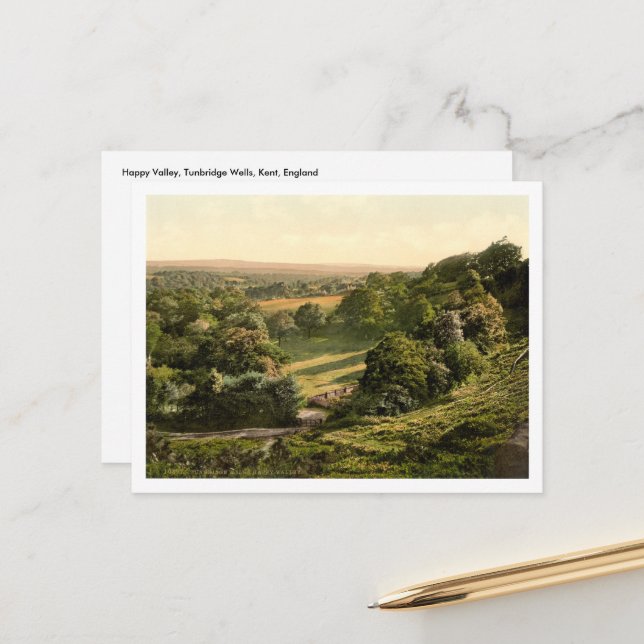Carte Postale Happy Valley, Tunbridge Wells, Kent, Angleterre (Devant/Arrière en situation)