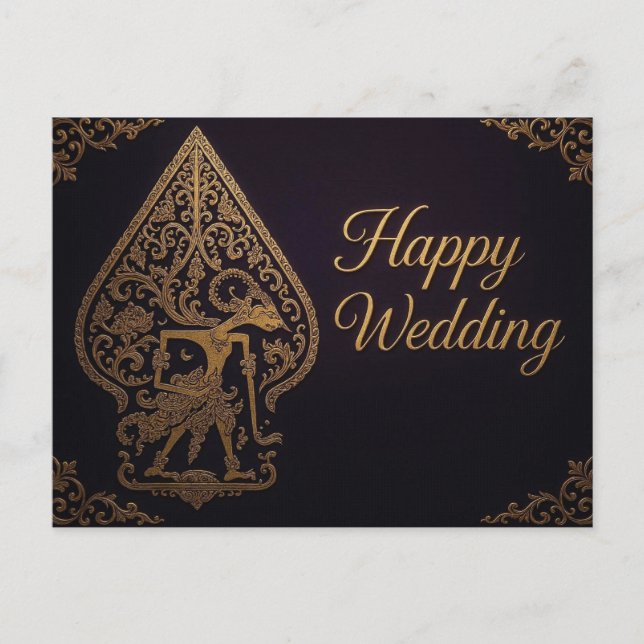 Carte Postale Happy Wedding Wayang Gunungan Cards  (Devant)