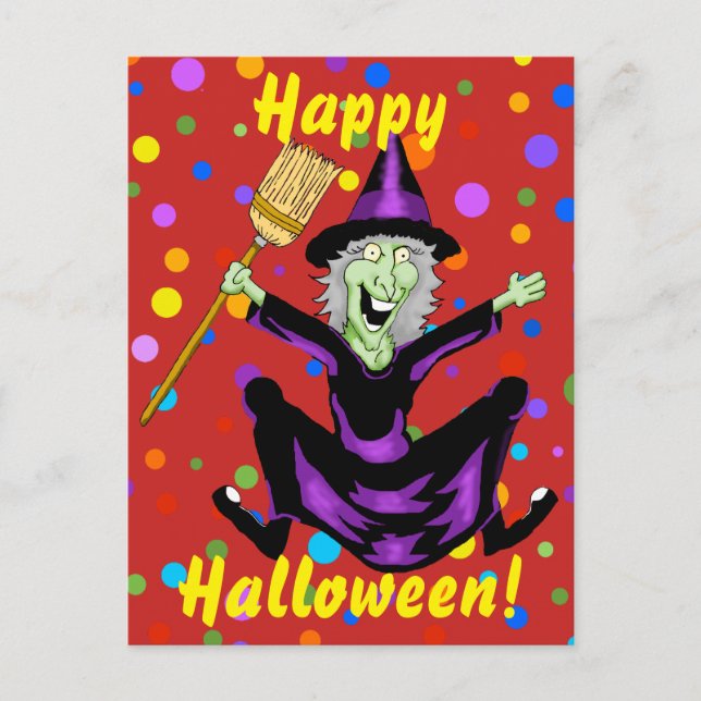 Carte postale Happy Witch Halloween (Devant)
