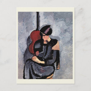 Carte Postale Harald Giersing - Dame foran en guitare