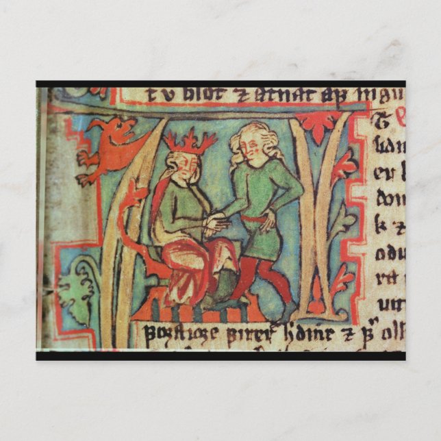 Carte Postale Harald I Fairhair saluant Guthrum 'Flateybok' (Devant)