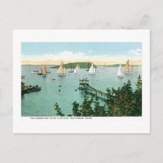 Carte Postale Harbor and Yacht Club Pier, Bar Harbor, Maine