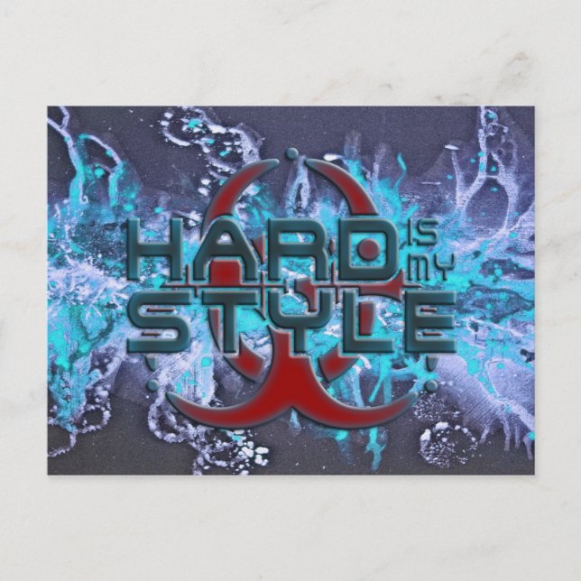 Carte Postale hard est mon style - splattergrunge bleu | style d (Devant)