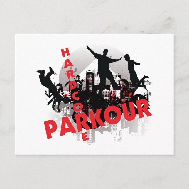 Carte Postale Hardcore Parkour Grunge City (Devant)
