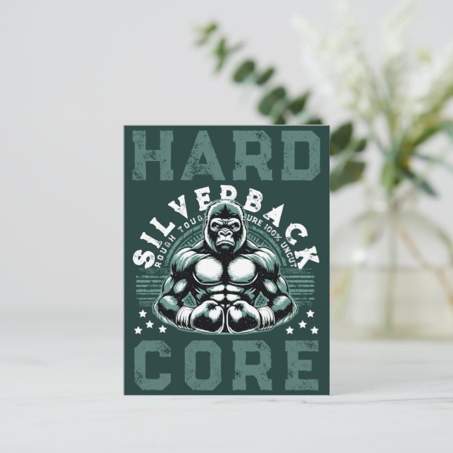 CARTE POSTALE HARDCORE SILVERBACK GORILLA (Debout devant)