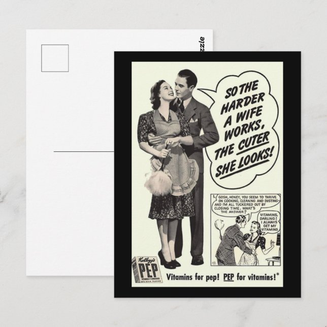 Carte Postale Harder une femme travaille le mignon qu'elle regar (Devant / Derrière)