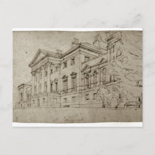 Carte Postale Harewood House, Yorkshire, c.1798 (graphite sur te