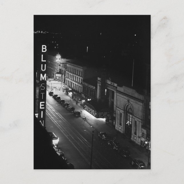 Carte Postale Harlem la nuit, 1941 (Devant)