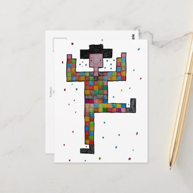 carte postale _ harlequin (Devant/Arrière en situation)