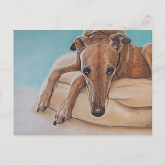 Carte postale Harley Greyhound Dog Art (Devant)