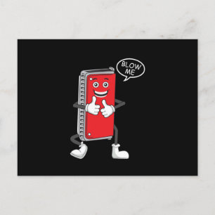 Carte Postale Harmonica Blow Me Blues Jazz Instrument Band Cadea