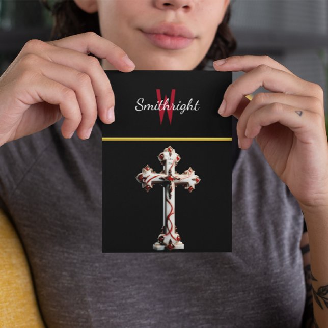 Carte Postale Harmonie contrastée : Croix blanche et rouge sur N (Créateur téléchargé)