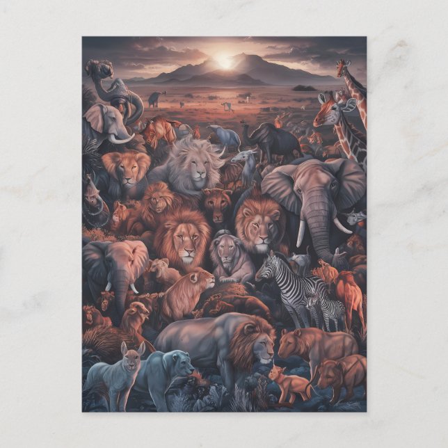 Carte Postale Harmonie du Royaume animal (Devant)