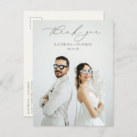 HARMONIE vert olive Script Mariage Photo Merci