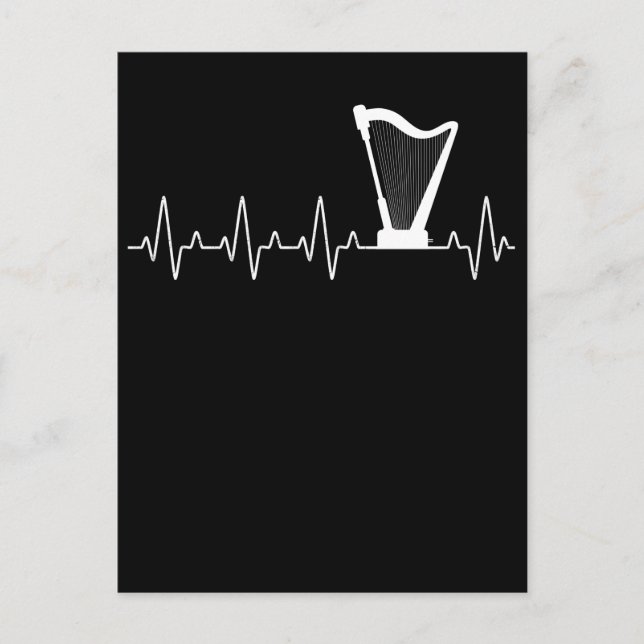 Carte Postale Harp Heartbeat Musicien Harp (Devant)