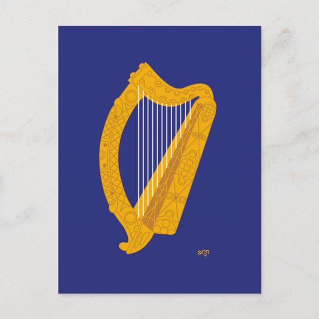 Carte Postale Harpe Brian Boru - Symbole de l'Irlande (Devant)