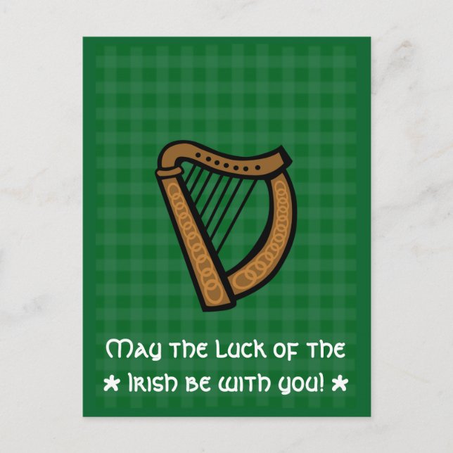 Carte Postale Harpe celtique irlandaise Saint-Patrick (Devant)