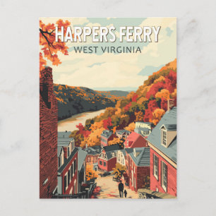 Carte Postale Harpers Ferry Virginie-Occidentale Voyage Art Vint