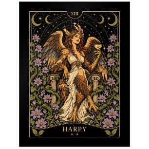 Carte Postale Harpie, Art du Tarot Starlit