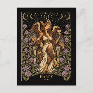 Carte Postale Harpie, Art du Tarot Starlit