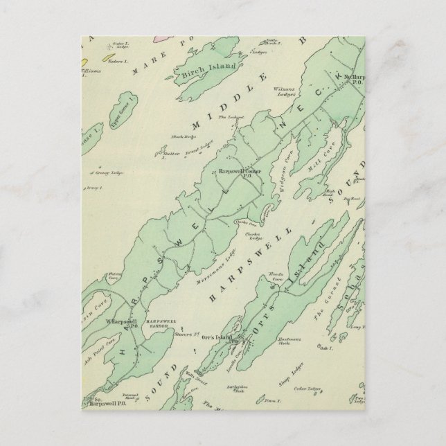 Carte Postale Harpswell, îles adjacentes (Devant)