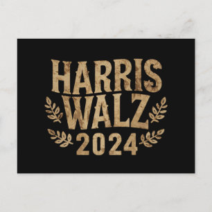 Carte Postale Harris Tim Walz Crête Vintage Harris Valse 2024