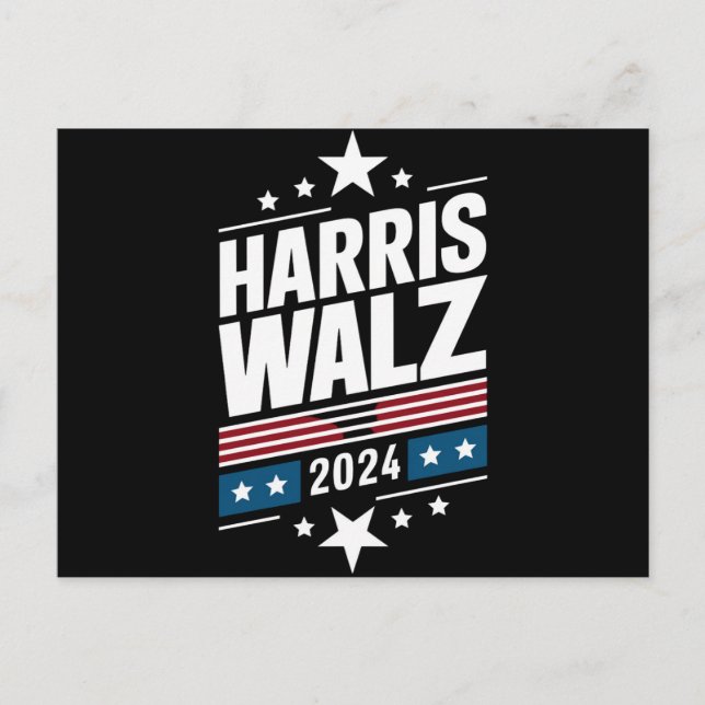Carte Postale Harris Waltz 2024 Kamala Harris Tim Waltz 2024 (Devant)