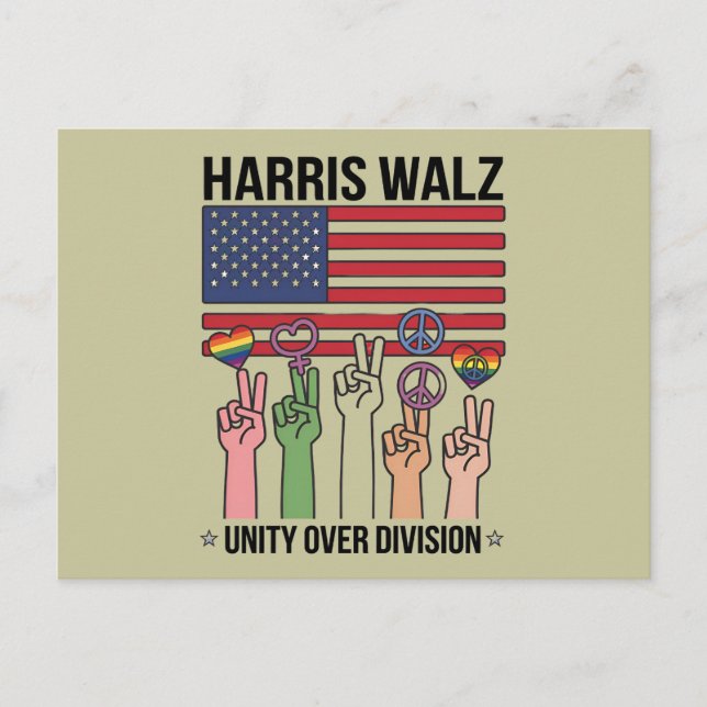 Carte Postale Harris Waltz 2024 Unité sur division (Devant)