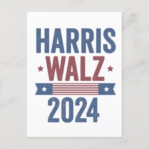 Carte Postale Harris Walz 2024 Election Kamala Tim Waltz America
