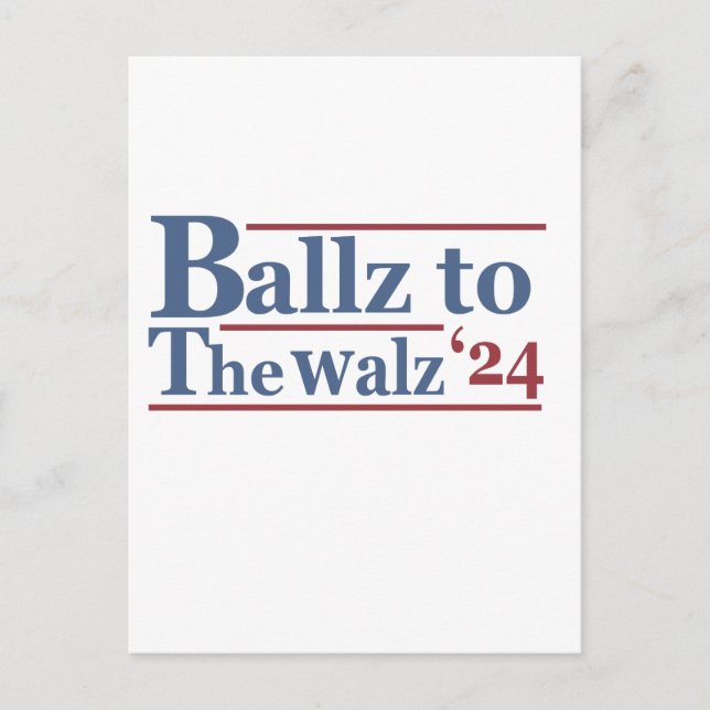 Carte Postale Harris Walz 2024 Election Kamala Tim Waltz America (Devant)