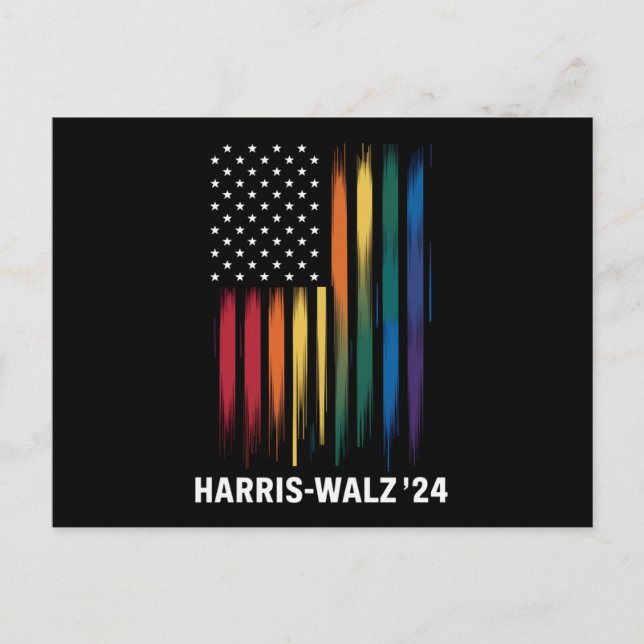 Carte Postale Harris Walz 2024 Election Kamala Tim Waltz LGBT (Devant)