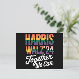Carte Postale Harris Walz 2024 Ensemble, nous pouvons élire LGBT