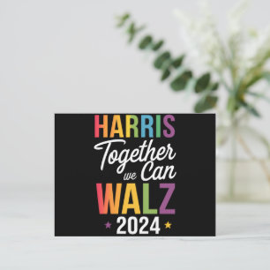 Carte Postale Harris Walz 2024 Kamala Ensemble nous pouvons LGBT