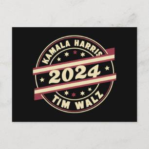 Carte Postale Harris Walz 2024 pour le Président Patriotique Kam