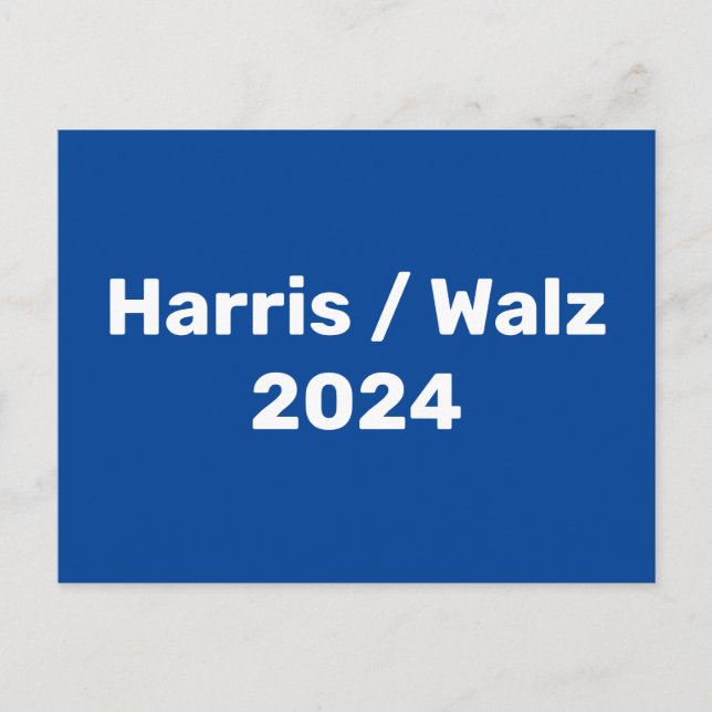 Carte Postale Harris / Walz Campagne présidentielle 2024 (Devant)