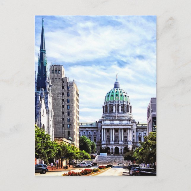 Carte Postale Harrisburg PA - Capitol vu de State Street (Devant)