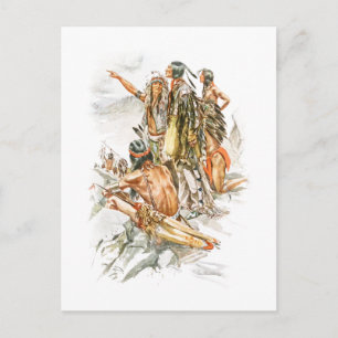 Carte Postale Harrison Fisher Song de Hiawatha To the Mountains