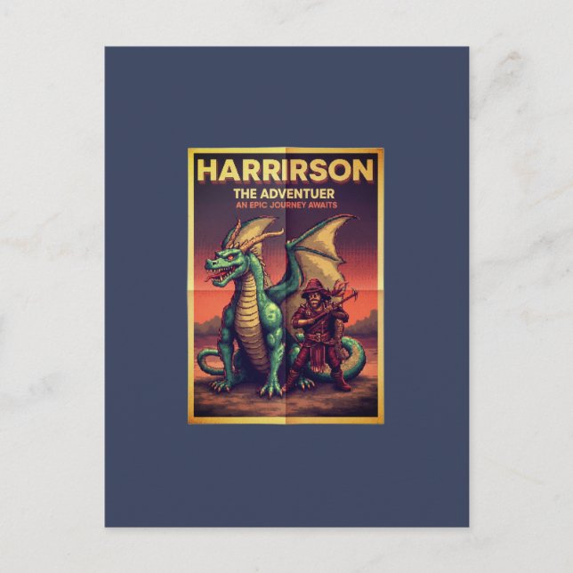 Carte Postale Harrison le Voyageur – Concept d'esprit d'aventure (Devant)
