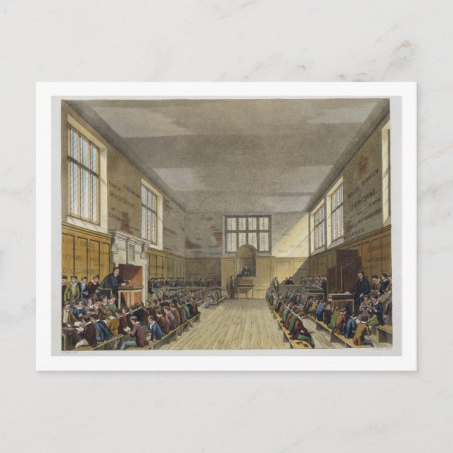 Carte Postale Harrow School Room from 'History of Harrow School' (Devant)