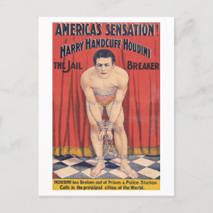 Carte Postale Harry Handcuff Houdini, le dissident de prison 190
