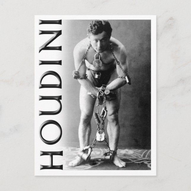 Carte Postale Harry Houdini en chaîne (Devant)