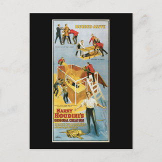 Carte Postale Harry Houdini, Poster vintage vivant enterré, 1914