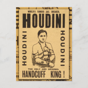 Carte Postale Harry Houdini, roi menotté !