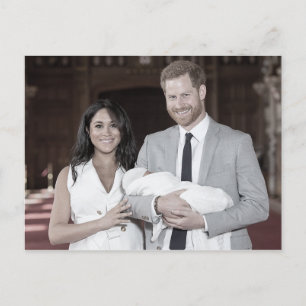 Carte Postale Harry Meghan Archie stylisé