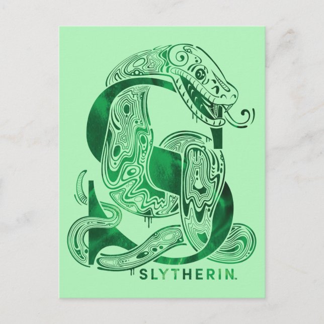 Carte Postale Harry Potter | Aguamenti Graphique SLYTHERIN™ (Devant)