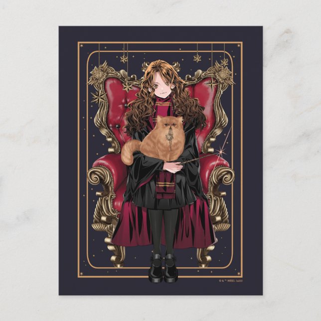 Carte Postale HARRY POTTER™ | Anime Hermione Granger assis (Devant)