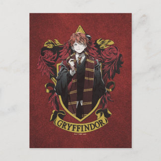 Carte Postale HARRY POTTER™ | Anime Ron Weasley House Crest